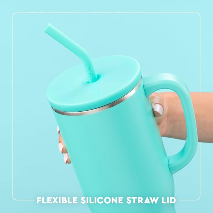 Swig Life 40oz Mega Mug, 40oz Tumbler with Handle and Straw, Extra Large Insulated Tumblers, Cup Holder Friendly Travel Mug (Bubbly)