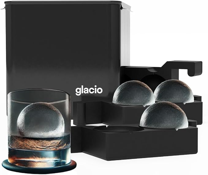 Clear Ice Maker Set – Crystal Clear Ice Ball & Cube Molds for Whiskey and Cocktails | Dilution-Free Directional Freezing Design | Easy Removal