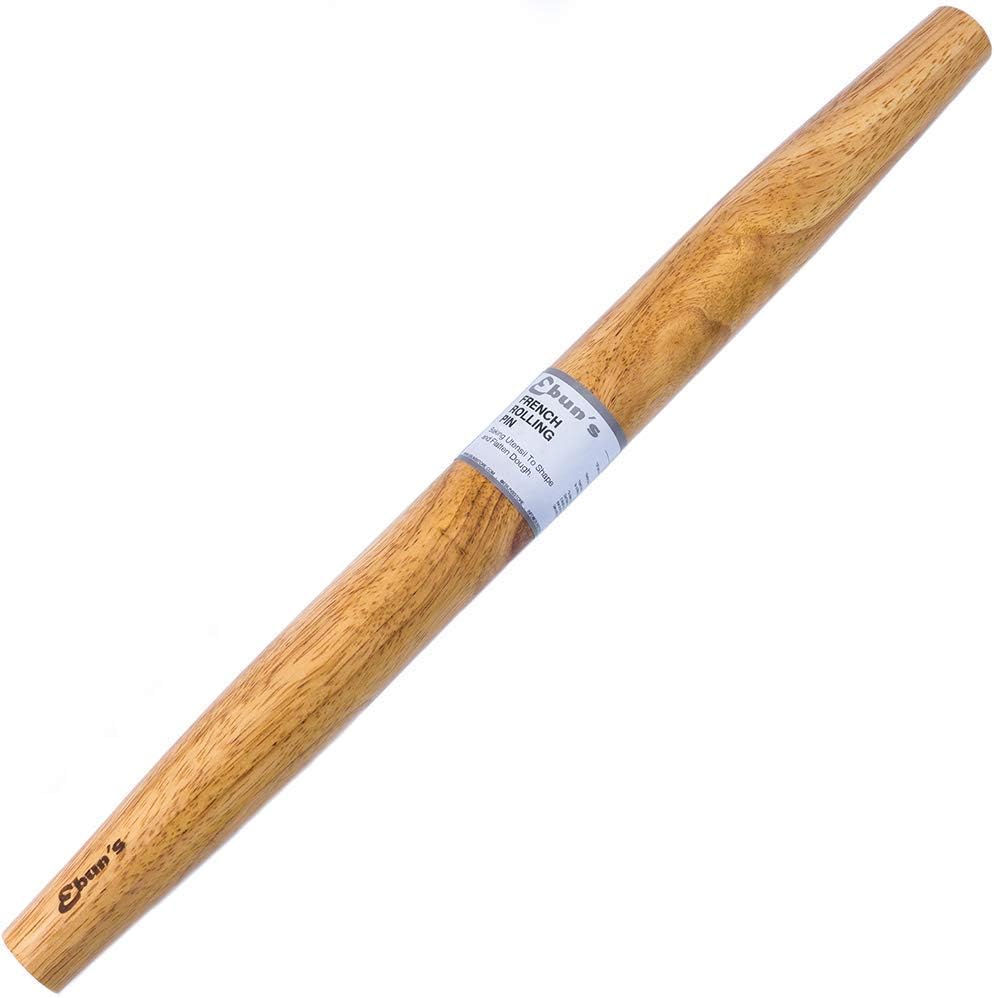 French Rolling Pin – 18 Inch Wooden Dough Roller for Baking Pizza, Pie Crust, Cookies & Pasta | Essential Kitchen Tool & Gift for Bakers, Chefs & Home Cooks