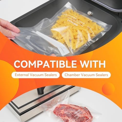 Wevac 6''x10'' and 8''x12'' 300 Count, Vacuum Sealer Bags Keeper, PreCut Bags, Ideal for Food Saver, BPA Free, Commercial Grade, Great for Storage, Meal prep and Sous Vide