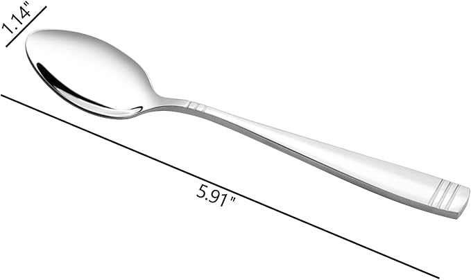 Obstnny 16-Piece Stainless Steel Teaspoons, Small Dessert Spoons Set