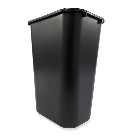 Rubbermaid Commercial Products Deskside Wastebasket/Trash Can, 10.25-Gallon/41-Quart, Black, Plastic, Garbage Can for Home/Office, Fits Under Desk/Sink/Cabinet, Pack of 4