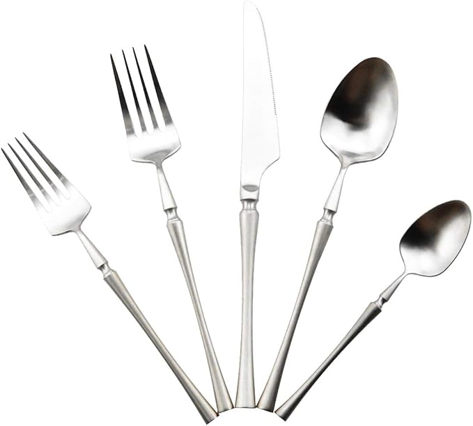Gugrida Unique & Beautiful Flatware Set - 20 Piece Iridescent Silverware Sets | 18/10 Stainless Steel Reusable Cutlery Set | Utensils Service For 4 with Dessert Fork, Knife, Spoon, Dinner Fork