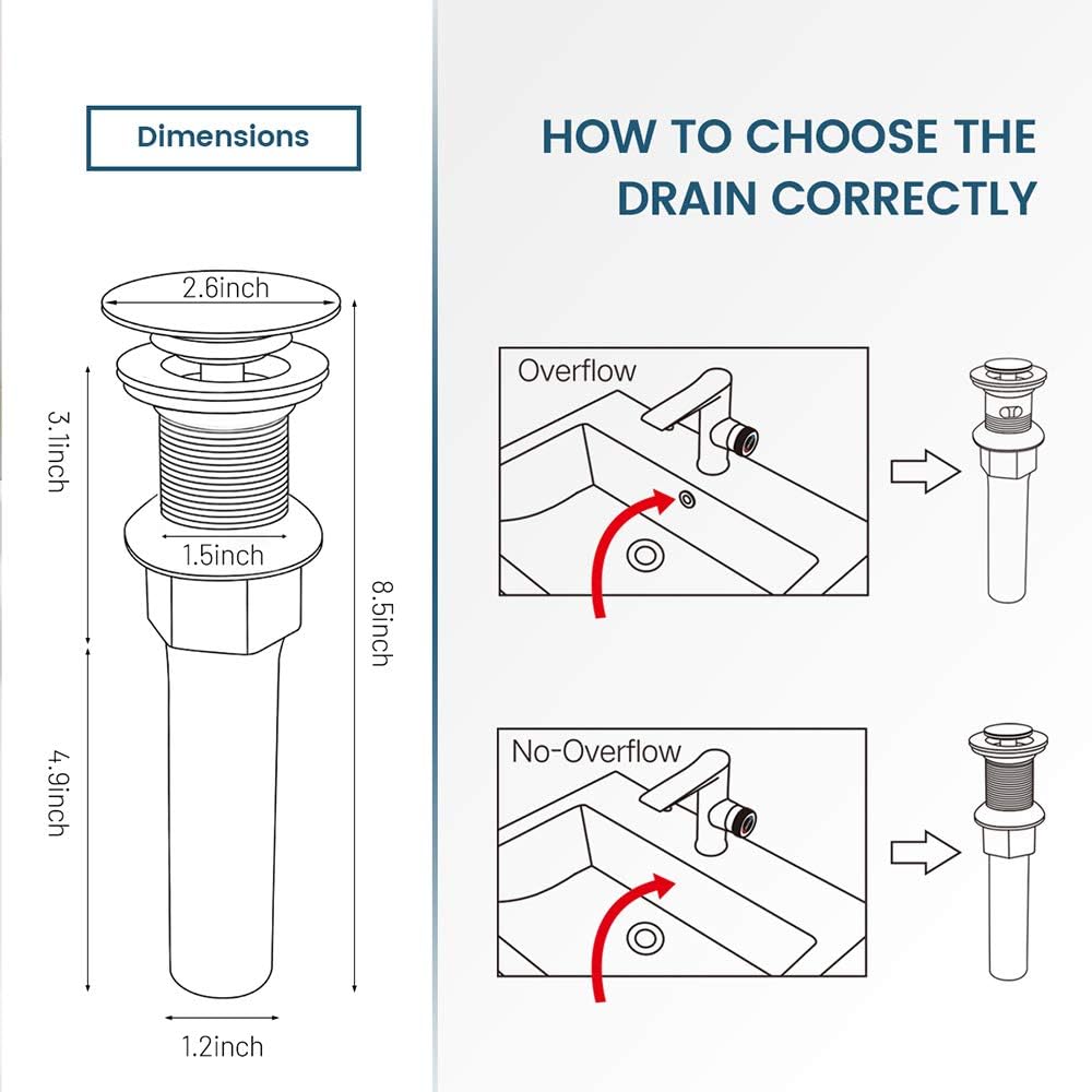 Bathroom Sink Drain, Vessel Sink Pop Up Drain with Detachable Basket Stopper,Anti-Explosion and Anti-Clogging Drain Strainer, Sink Drain Assembly Without Overflow Oil Rubbed Bronze, REGALMIX RWF082C