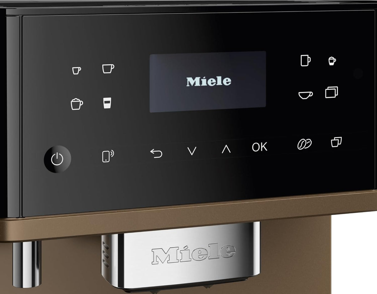 Miele CM 6360 MilkPerfection Automatic Coffee Machine - OneTouch for Two, AromaticSystem, 8 individual profiles, DoubleShot, WiFi-compatible, LED lighting, in Obsidian Black BronzePearl Finish