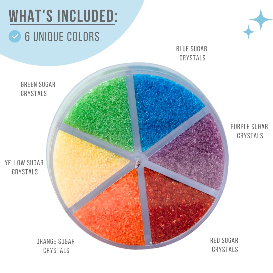 Sweets Indeed Sprinkles 6 Cell Edible Sprinkle Mix Jimmies Perfect for Cake Decorations Baking Ice Cream Cookies Cupcake Topper (Rainbow Sugar)