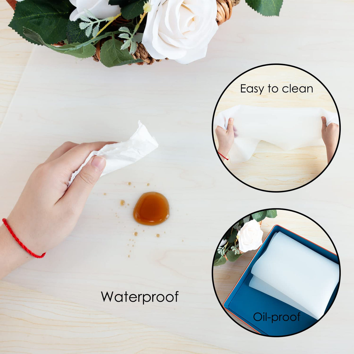 Extra Large silicone Mats, Food-Grade Kids Silicone Placemats Silicone Mats for Kitchen Counter Heat Resistant Mat Dab Mat, Non Stick Silicone Mat for Craft Pastry Baking, 27.6'' x 19.7'', Clear 1Pack