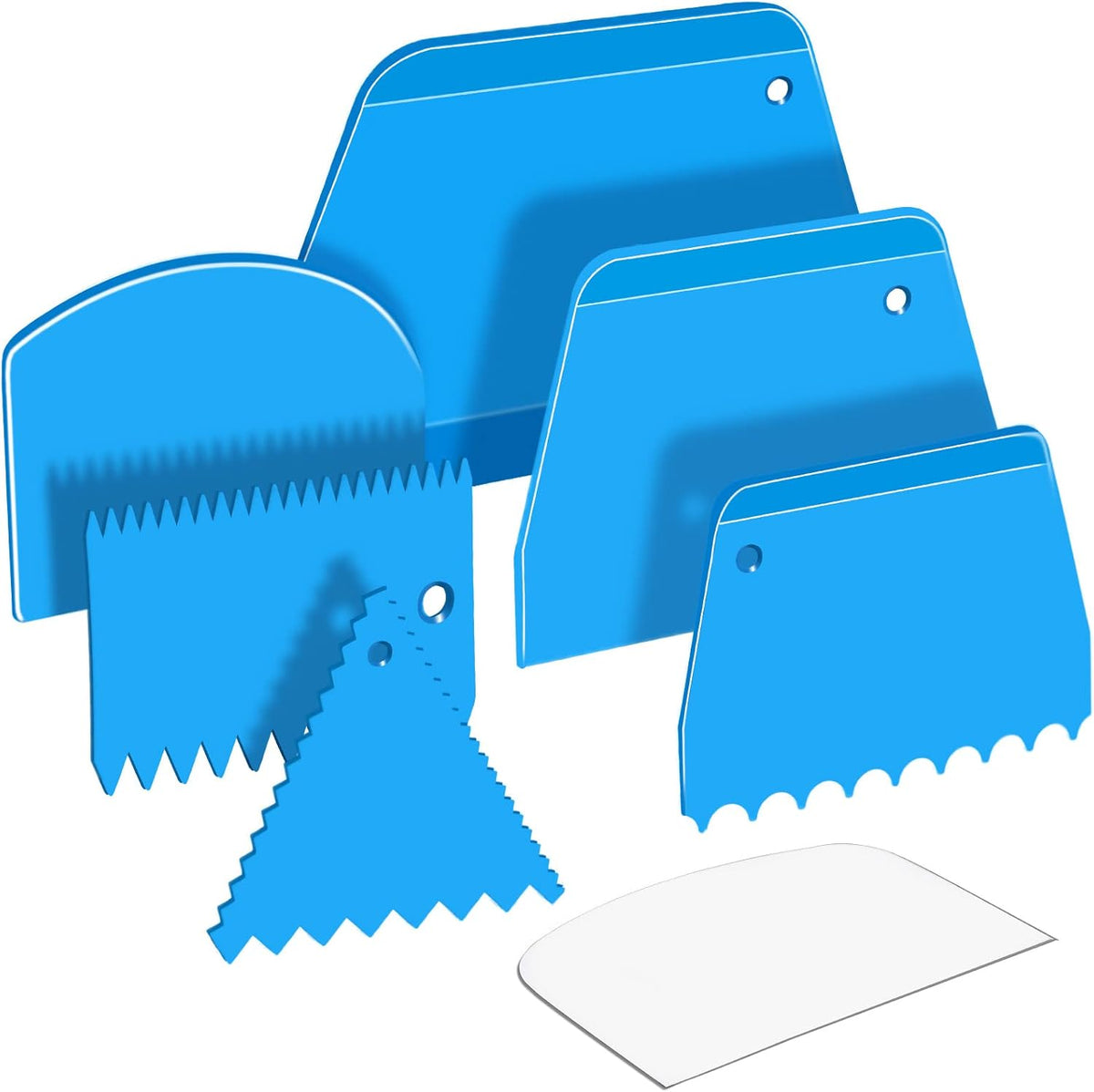 Teenitor Cake Scraper Cake Smoother, 7 Pcs Cake Tools Icing Scraper Cake Scraper Smoother Cake Icing Smoother Tool For Cake Decorating