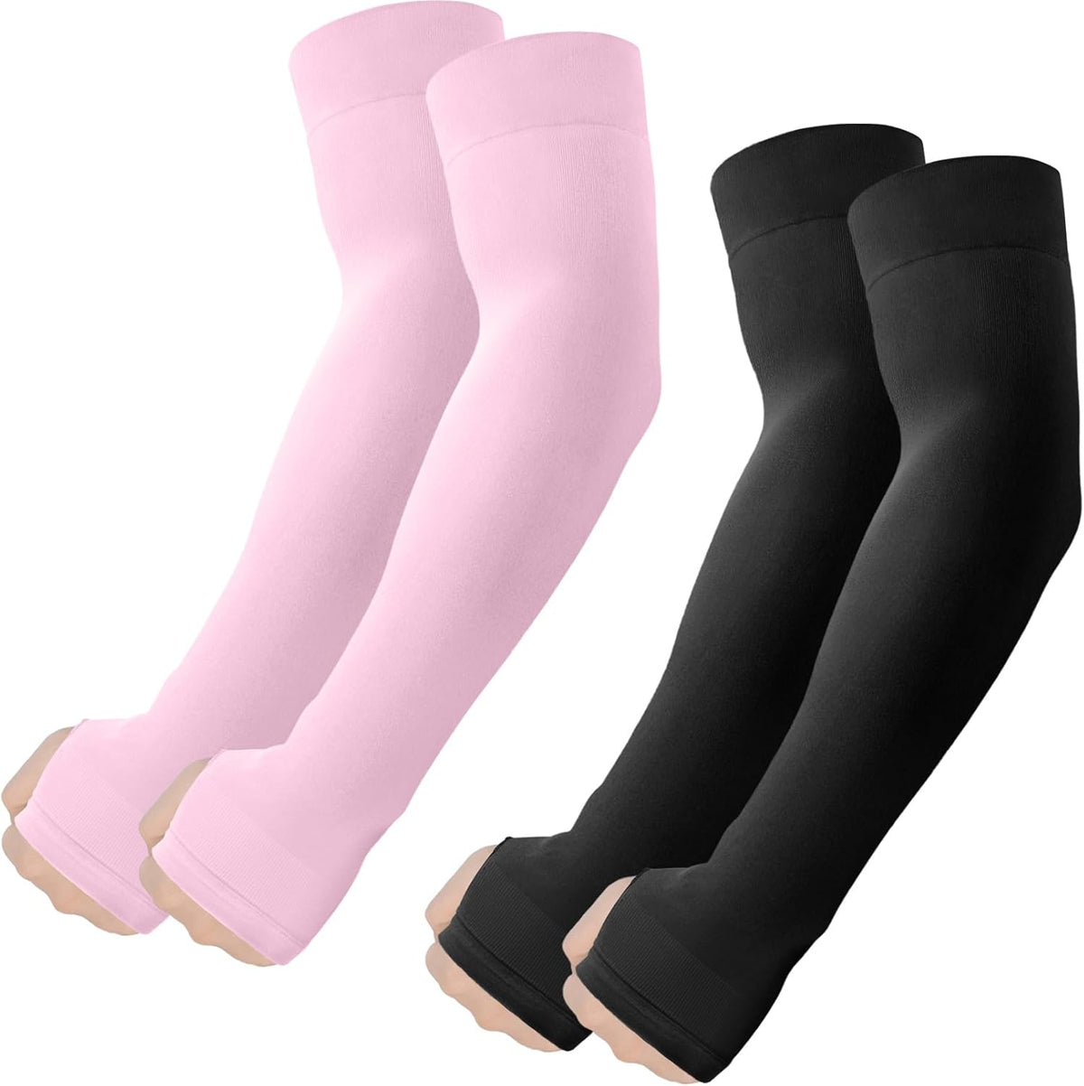 Arm Sleeves with Thumb Hole, Cooling UV Protection Compression Tattoo Cover Up for Men/Women