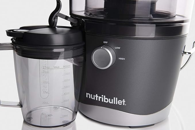 NutriBullet Juicer Centrifugal Juicer Machine for Fruit, Vegetables, and Food Prep, 27 Ounces/1.5 Liters, 800 Watts, Gray NBJ50100