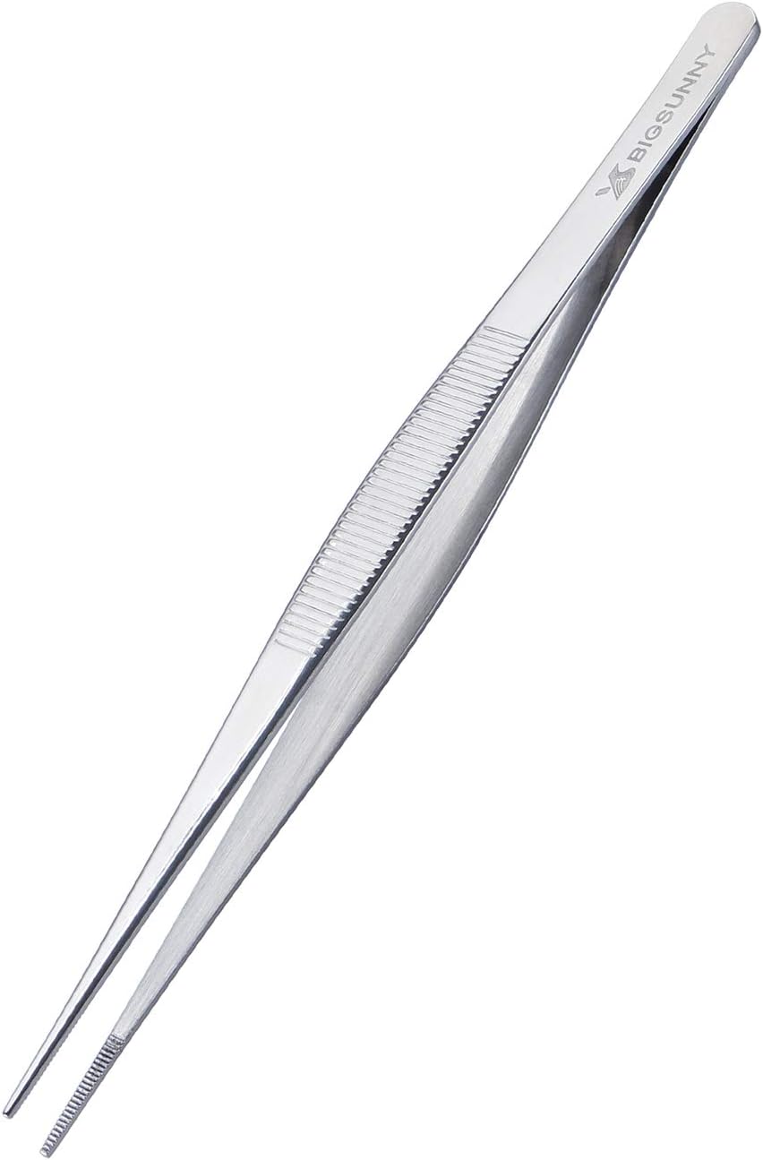 6.5 Inch Kitchen Tweezers Fine Tweezer Tongs, MSY BIGSUNNY Stainless Steel Food Tweezers Multi-function Cooking Tongs Kitchen Serving Tong