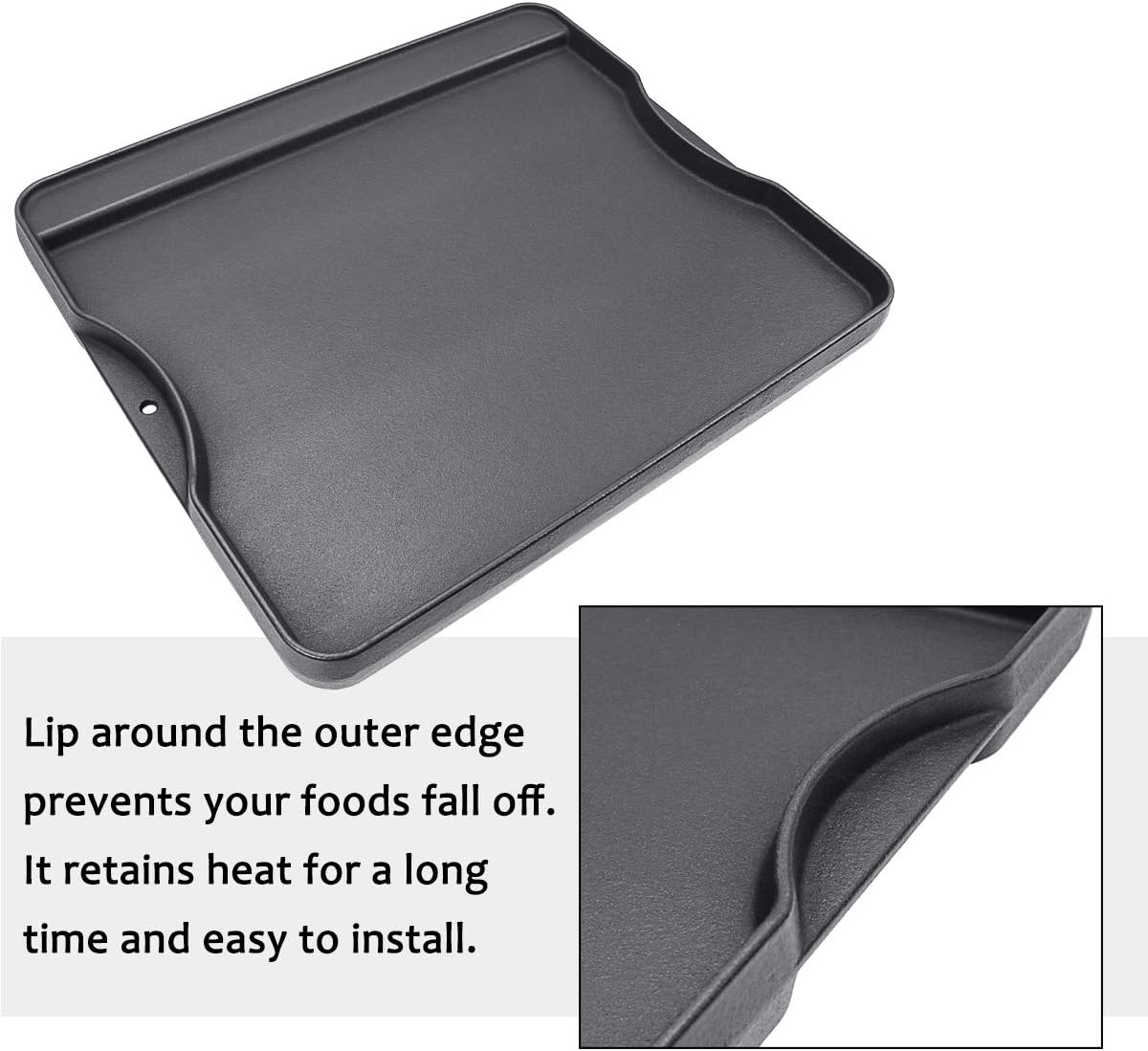 Utheer Reversible Grill Griddle for All Camp Chef 14" & 16" Stoves Cast Iron Griddle, for Camp Chef Explorer 2-Burner Stove,3-Burner, Single Burner Outdoor Stove, 1 Pack