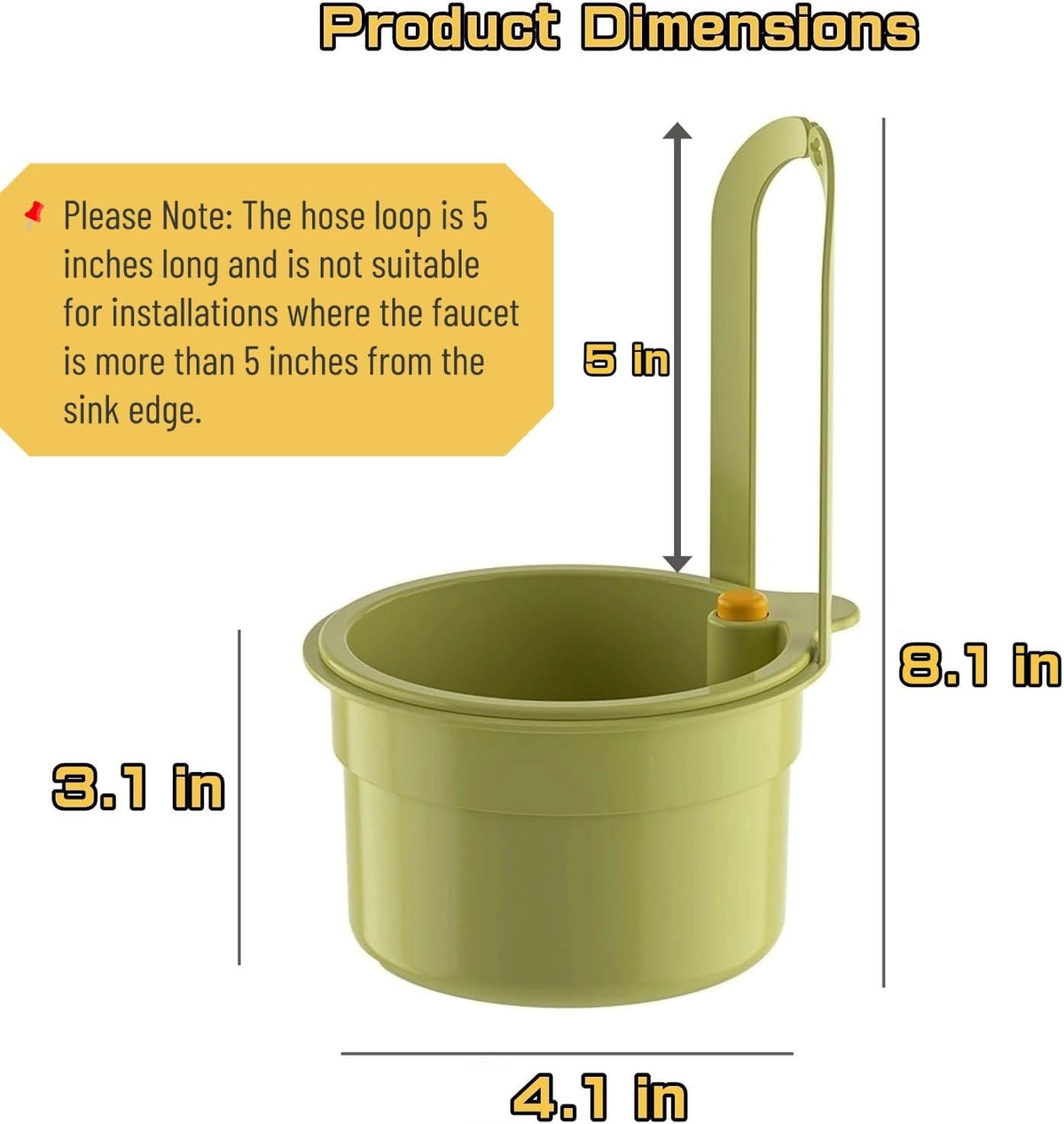 Over-Sink Drying Rack - Faucet Mount Drainer Basket, Rust-Proof Sink Trash Catcher for Kitchen Organization (Green)