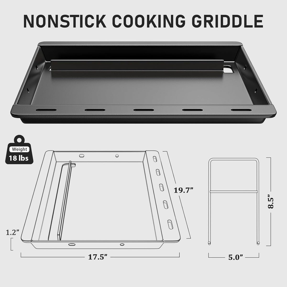 Utheer Ceramic Full Size Griddle Insert for Weber Spirit I & II 200 Series E-210 E-220 S-210 S-220, Spirit 200/300 (2025), Replacement for Weber 7637– Nonstick, Easy Clean, Even Heat for Outdoor BBQ