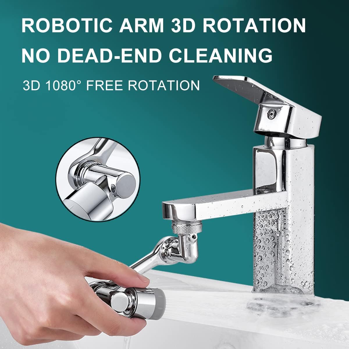 1080° Rotating Faucet Extender Aerator,Universal Splash Filter Faucet,1080 Big Angle Swivel Faucet Aerator Sink Face Wash Attachment with 2 Water Outlet Modes (With 2 Water Outlet Modes)