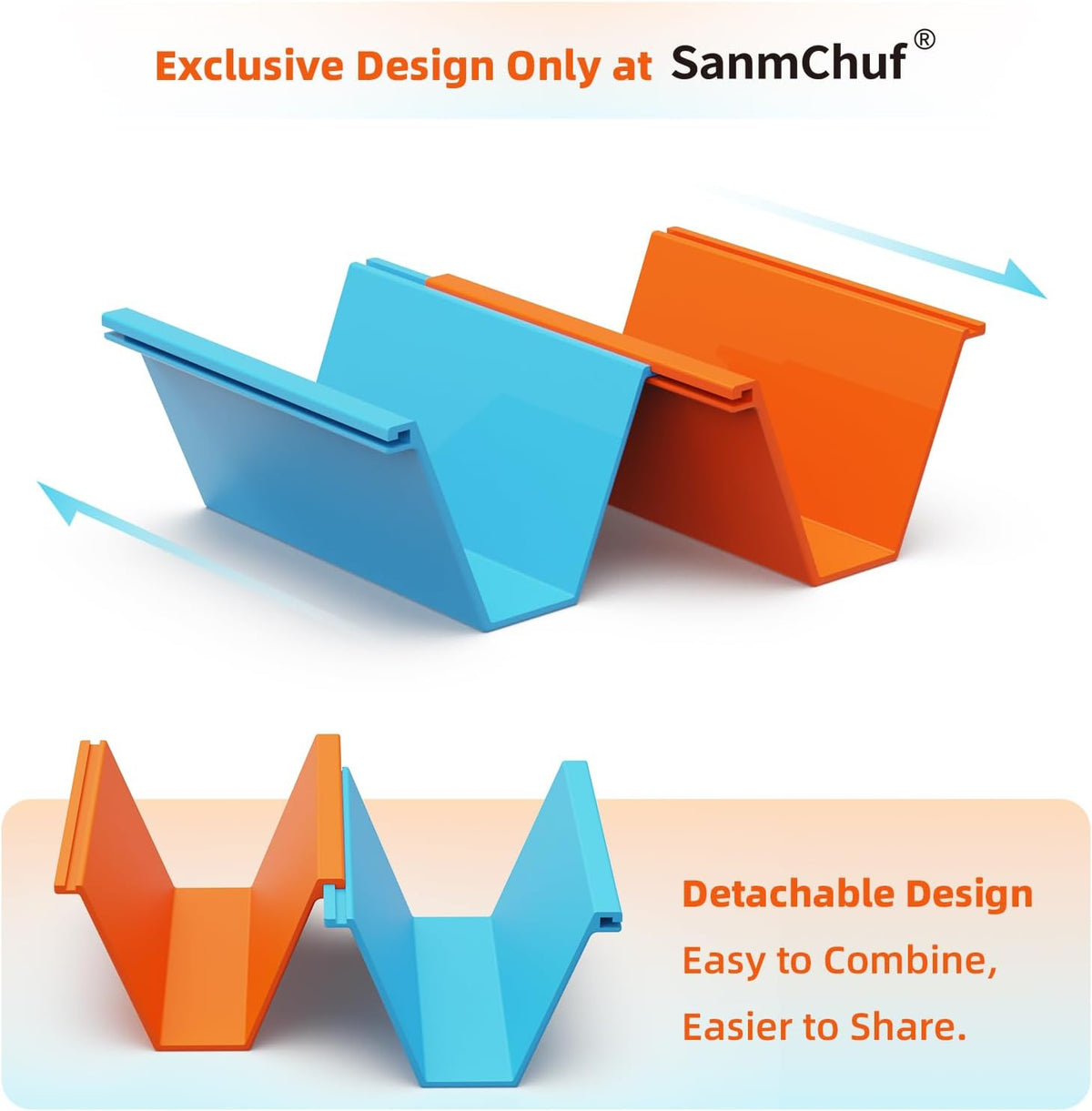 Colorful Taco Holder Set – Set of 6 with 2 Sauce Cups, Connectable & Stackable Plastic Taco Stands, Microwave & Dishwasher Safe, Great for Family Meals & Taco Nights