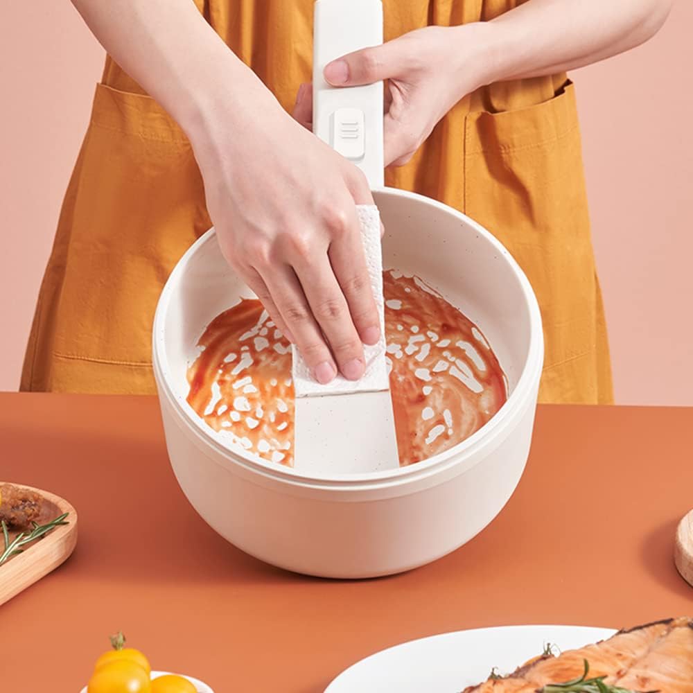Drizzle Electric Hot Pot Cooker Steamer 1.8L Multifunctional Nonstick Pan Office Dorm Cooking Portable Ramen Cooker Steamer Boil Dry Protection Suitable For Noodle Cooker Eggs StirFrying