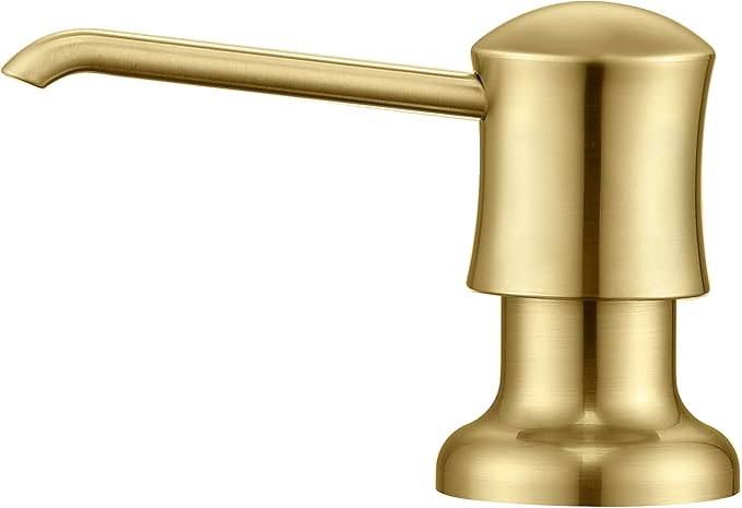 Brushed Gold Sink Soap Dispenser for Kitchen Sink (Gold Brushed),Dish & Hand Liquid Soap Dispenser，Built-in & Refill from Top Type
