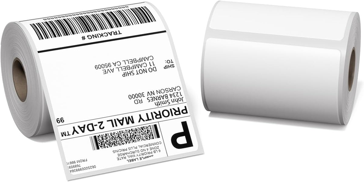 4x6 Direct Thermal Labels, 500 Labels/2 Rolls(250 Pcs per Roll), Mailing Postage Label for Shipping Packages, Strong Adhensive Shipping Label Compatible with POLONO, MUNBYN Thermal Printer
