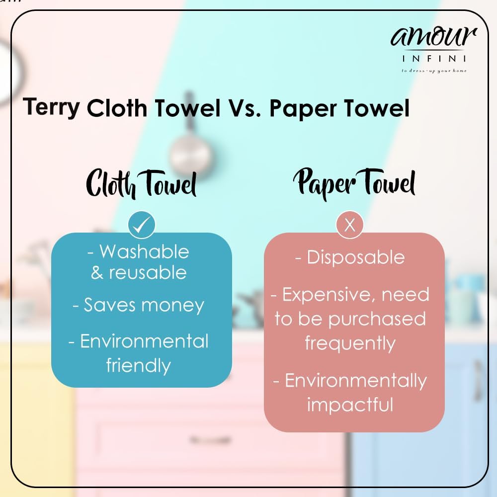 AMOUR INFINI Kitchen Towels Pack of 4 - Absorbent, Quick Drying Premium Cotton Tea Towel - Kitchen Linens 16x28 Inch Dish Towels with Hanging Loop (Turquoise)