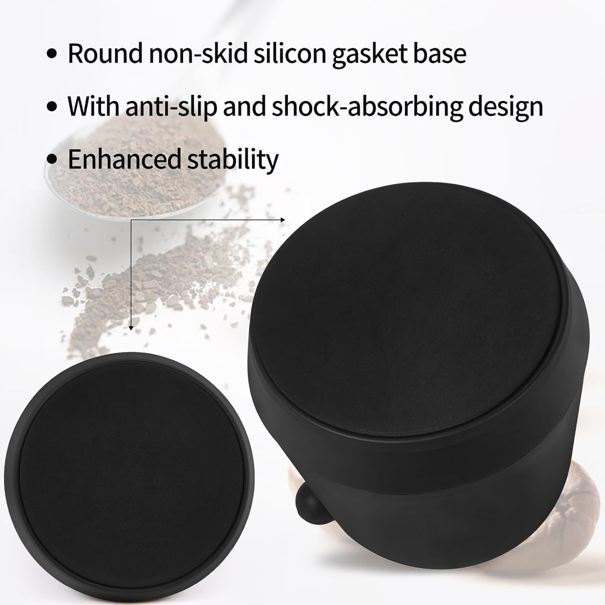 Knock Box 6 Inch Extra Large Capacity Design Espresso Knock Box Shock-absorbent Knock Box Espresso with Removable Knock Bar and Non-Slip Base Espresso Accessories for Home/Office