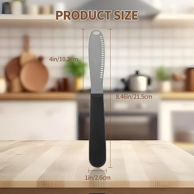 4 Pcs Butter Knife Spreader with Holes, 3 in 1 butter knife, butter curler knife, Butter Grater with Ergonomic Handle, stainless steel butter spreader for Butter, Cheese, Jam