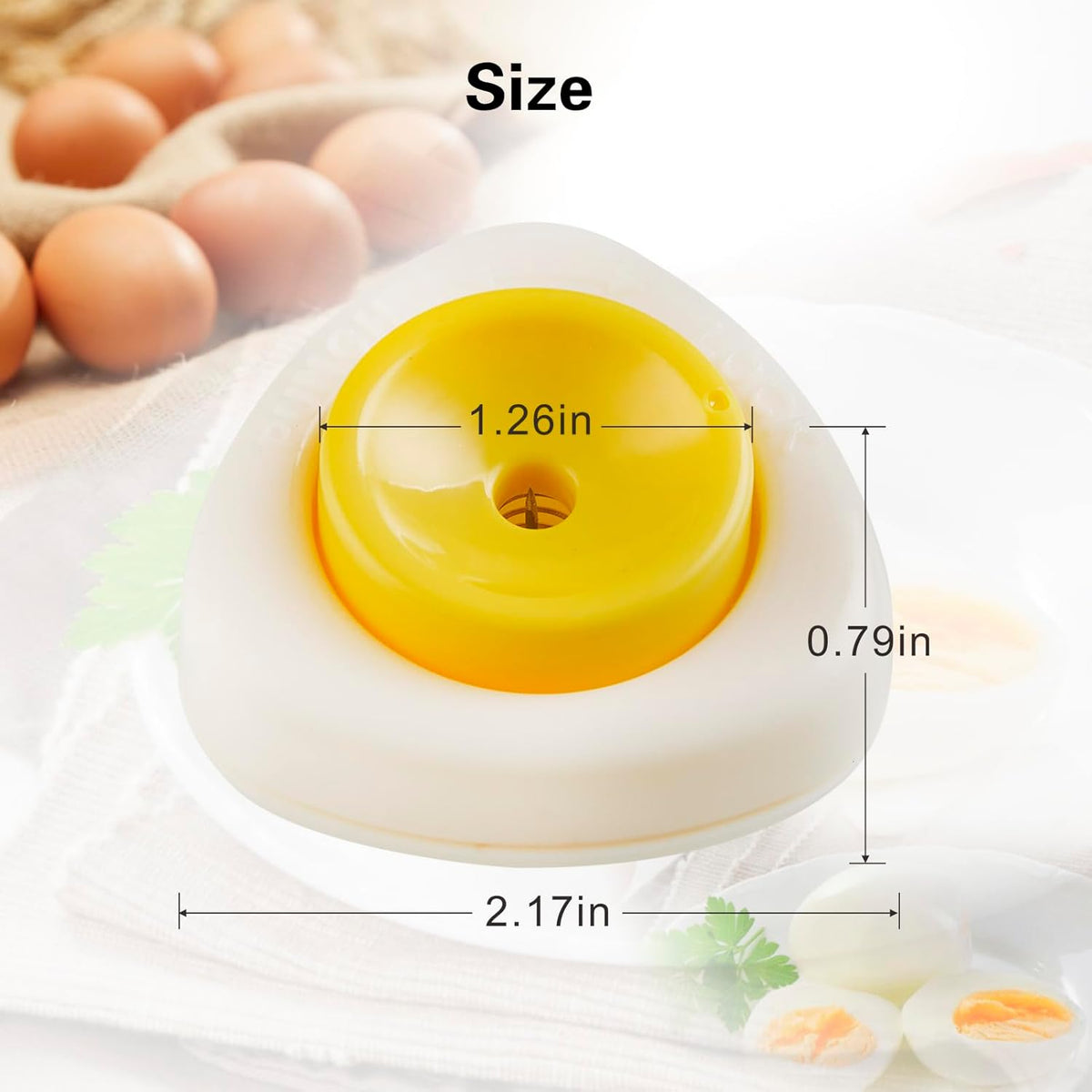 Egg Piercers for Raw Eggs, Egg Hole Poker Egg Separator Tools for Kitchen Gadgets for Hard Boiled Eggs Simple Egg Punchers Piercer with Retractable and Sharp Pin 2 Pack, Yellow, Complimentary Spoon