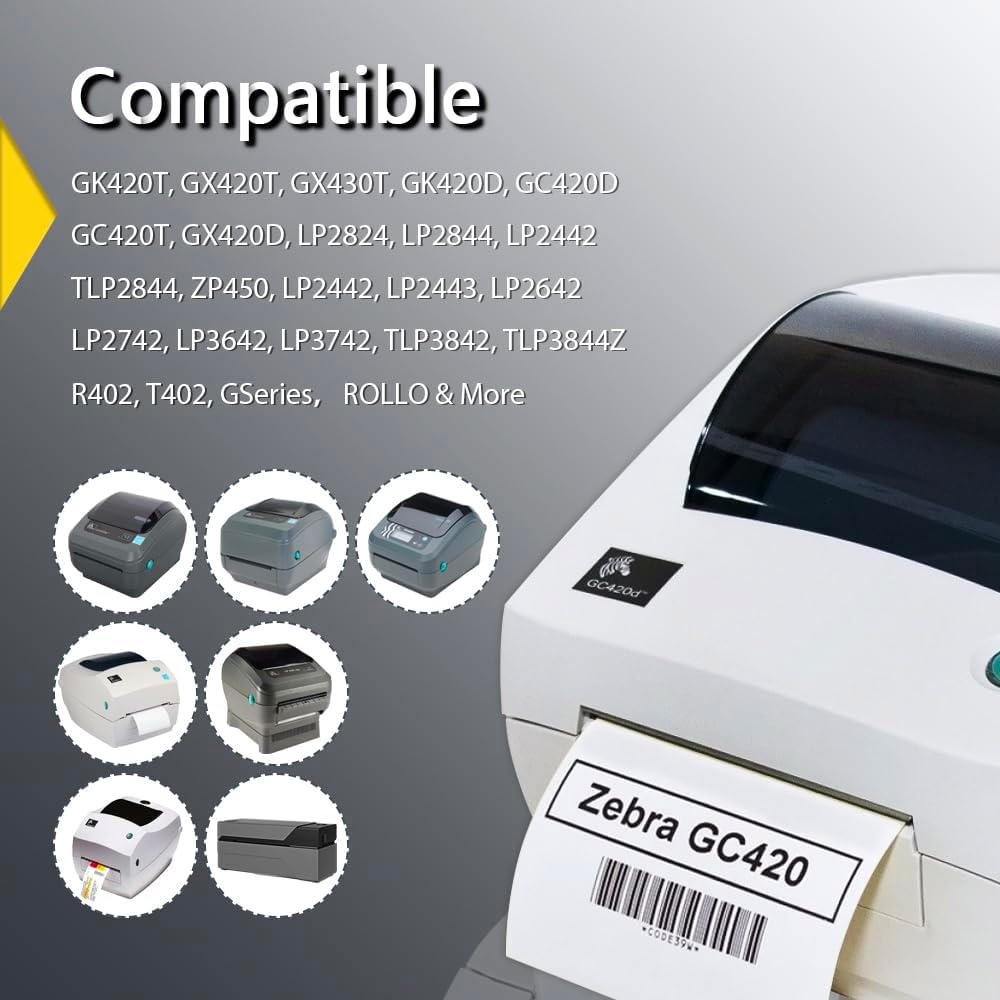 BETCKEY - 4" x 6" Shipping Labels Compatible with Zebra & Rollo Label Printer(not for dymo 4XL),Premium Adhesive & Perforated[Orange, 6 Rolls, 1500 Labels]