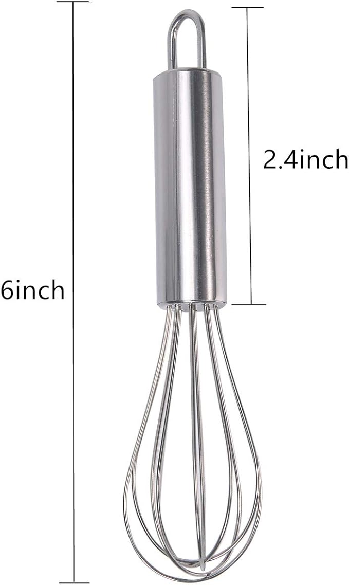 Aniso Stainless Steel Whisk (6 inches, Silver)