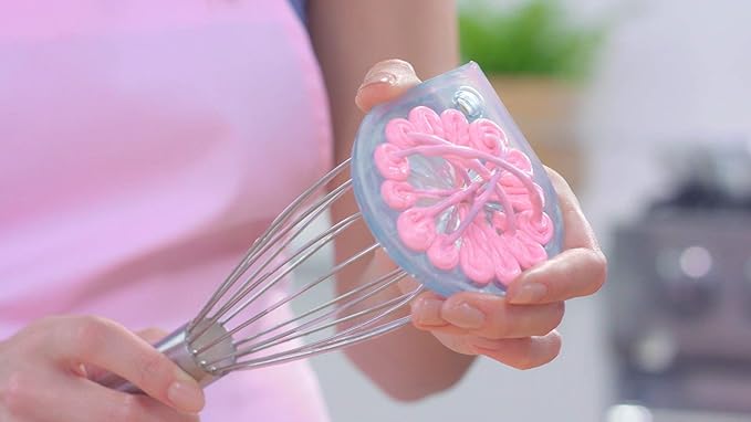 Whisk Wiper - Wipe a Whisk Easily - Multipurpose Kitchen Tool, Made In USA - Includes 11" Stainless-Steel Whisk - Cool Baking Gadget, A Great Gift For Men and Women (Color: Glass Blue)