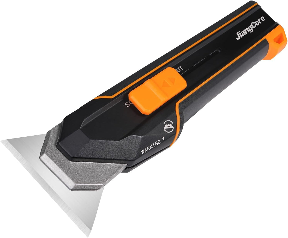 Utility Scraper Knife 3-in-1 - Pro Multi-Tool Design - Construction Camping Kitchen Use - Floor Glass Stovetop Cleaning w/10 Blades