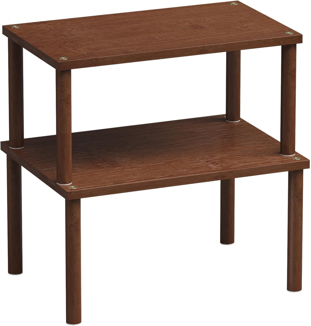 Cabinet Organizer Shelf(Set of 2),Kitchen Counter Shelves,Bamboo Spice Rack Countertop and Cabinet,Stackable Expandable,Medium(Brown)