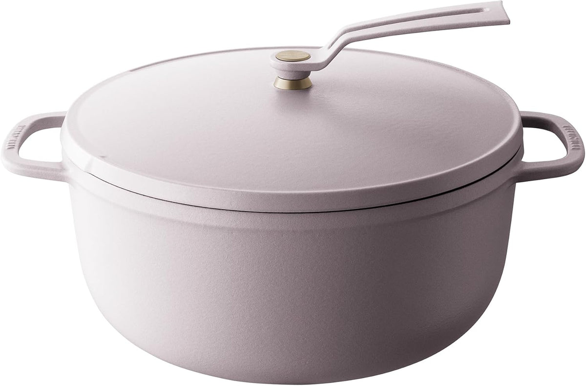 Vermicular Oven Pot 2.0 | Lightweight Enameled Cast Iron Pot | 26cm (5.9 Qt) | Non-Toxic | Induction-compatible | Dutch Oven | Made in Japan | Matte Himalayan Pink