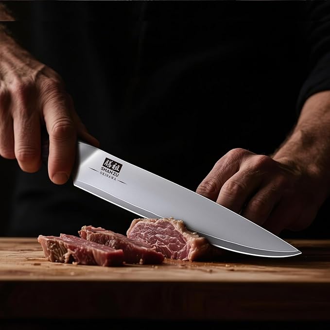 SHAN ZU 6 Inch Chef Knife, Japanese 10Cr15MoV High Carbon Stainless Steel Kitchen Knife, Multipurpose Ultra Sharp Kitchen Utility Knife with Ergonomic Pakkawood Handle