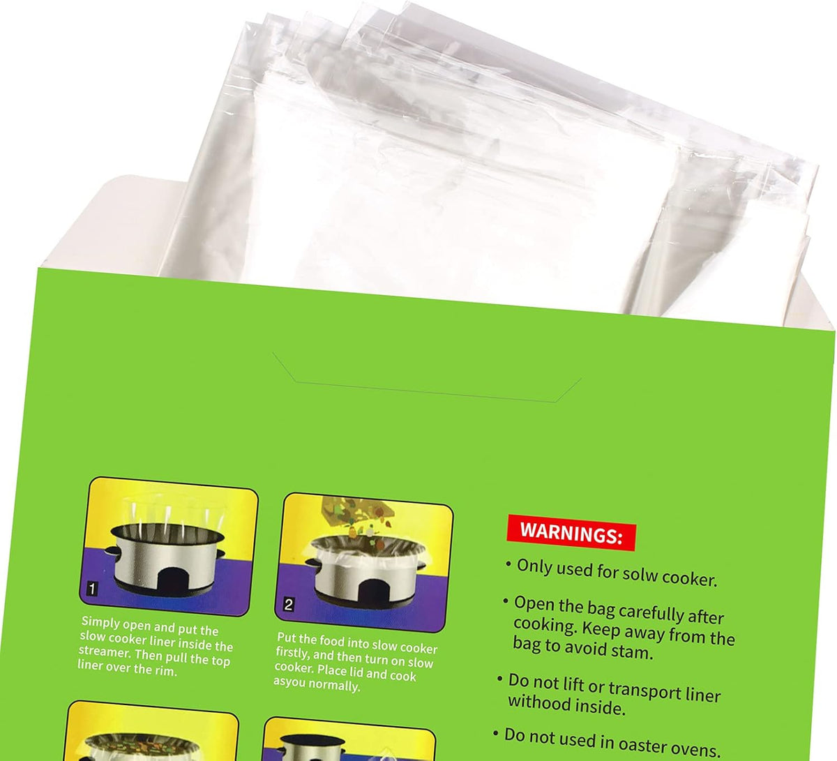 ECOOPTS Slow Cooker Liners Disposable Cooking Bags Small Size Pot Liners Fit 1QT to 3QT Suitable for Oval & Round Pot (20)