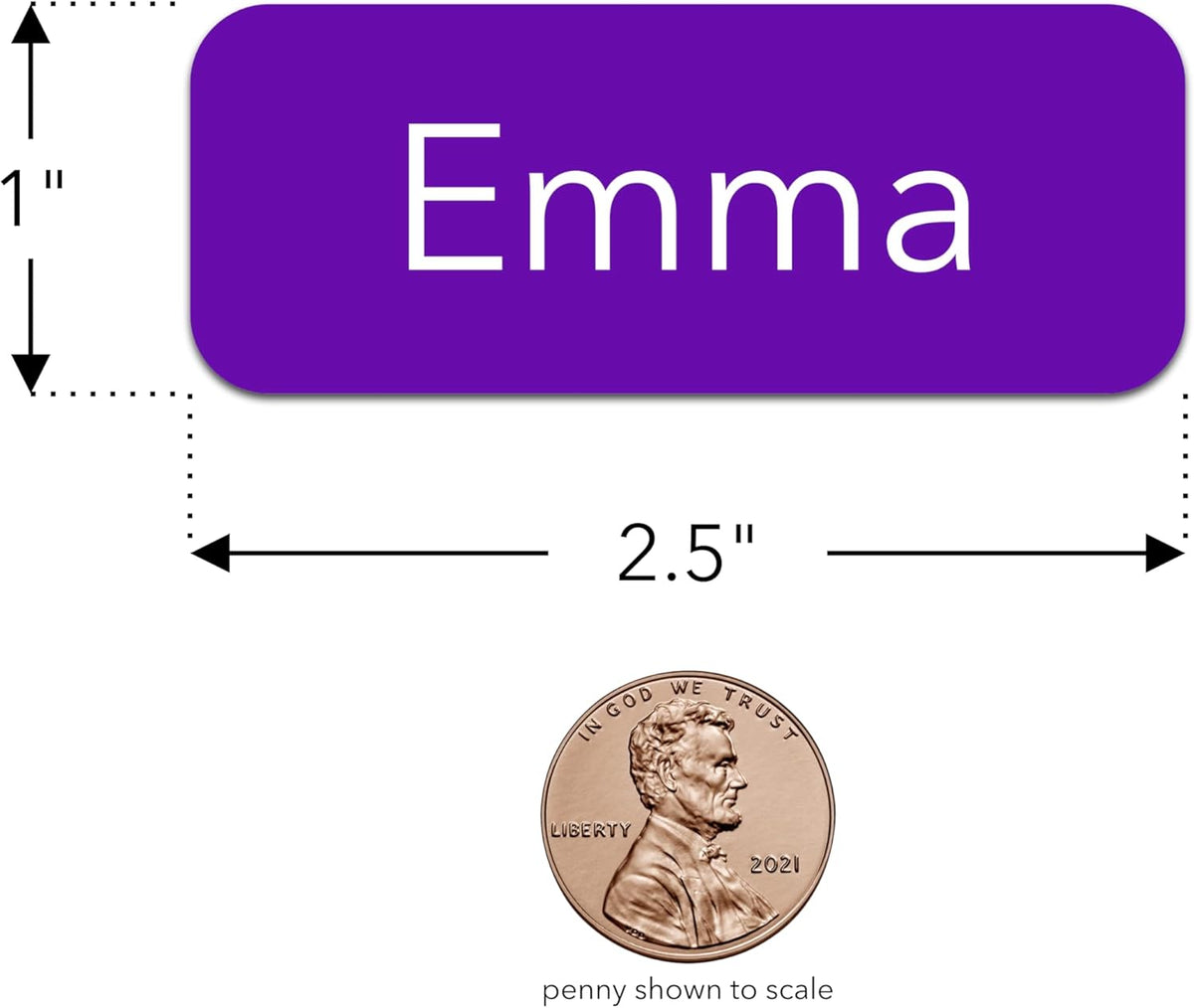 Personalized Name Labels (20 Labels) (2.5" × 1") Large Custom Name Stickers - Waterproof Name Labels for Kids, Toddlers and Parents