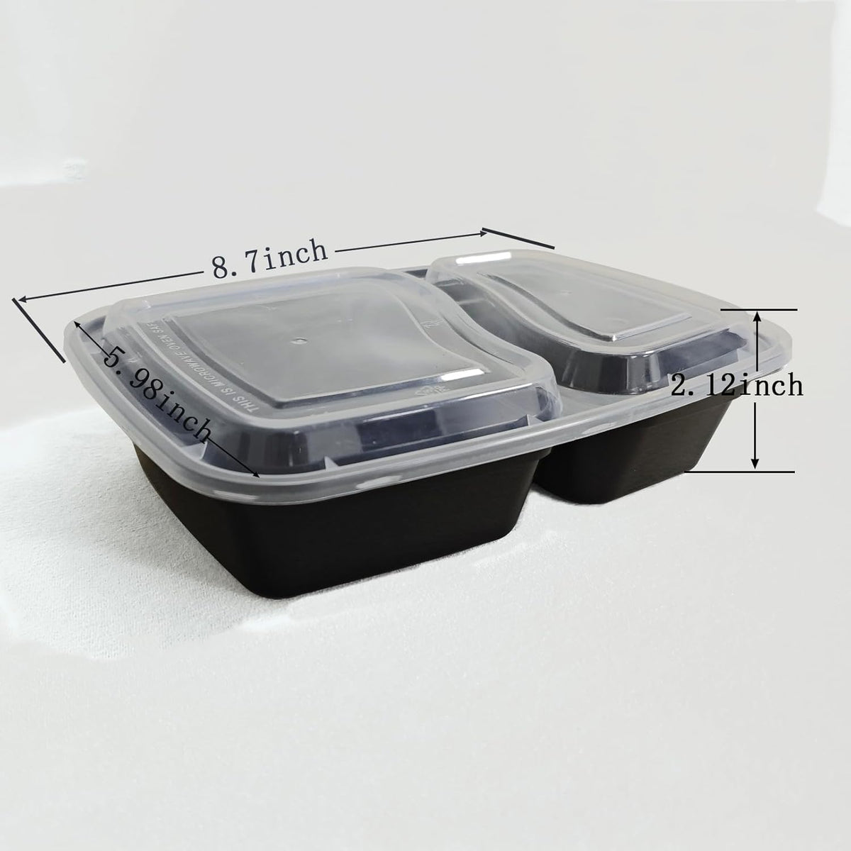 100pc 28 Oz 2-Grid Meal Prep Containers disposable, Plastic Food Take Out Containers With Lid, Take Out Containers Disposable, Reusable food storage containers,Microwave Freezer Dishwasher Safe