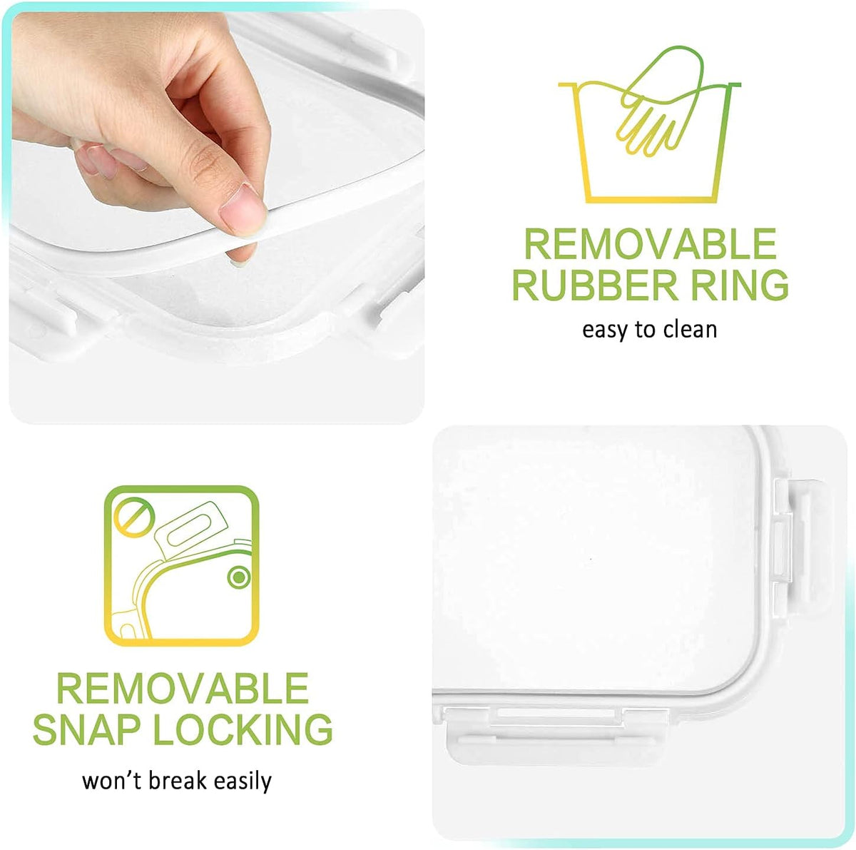 [5-Pack,36 Oz]Glass Meal Prep Containers 2 Compartments Portion Control with Upgraded Snap Locking Lids Glass Food Storage Containers, Microwave, Oven, Freezer and Dishwasher (4.5 Cups, White)