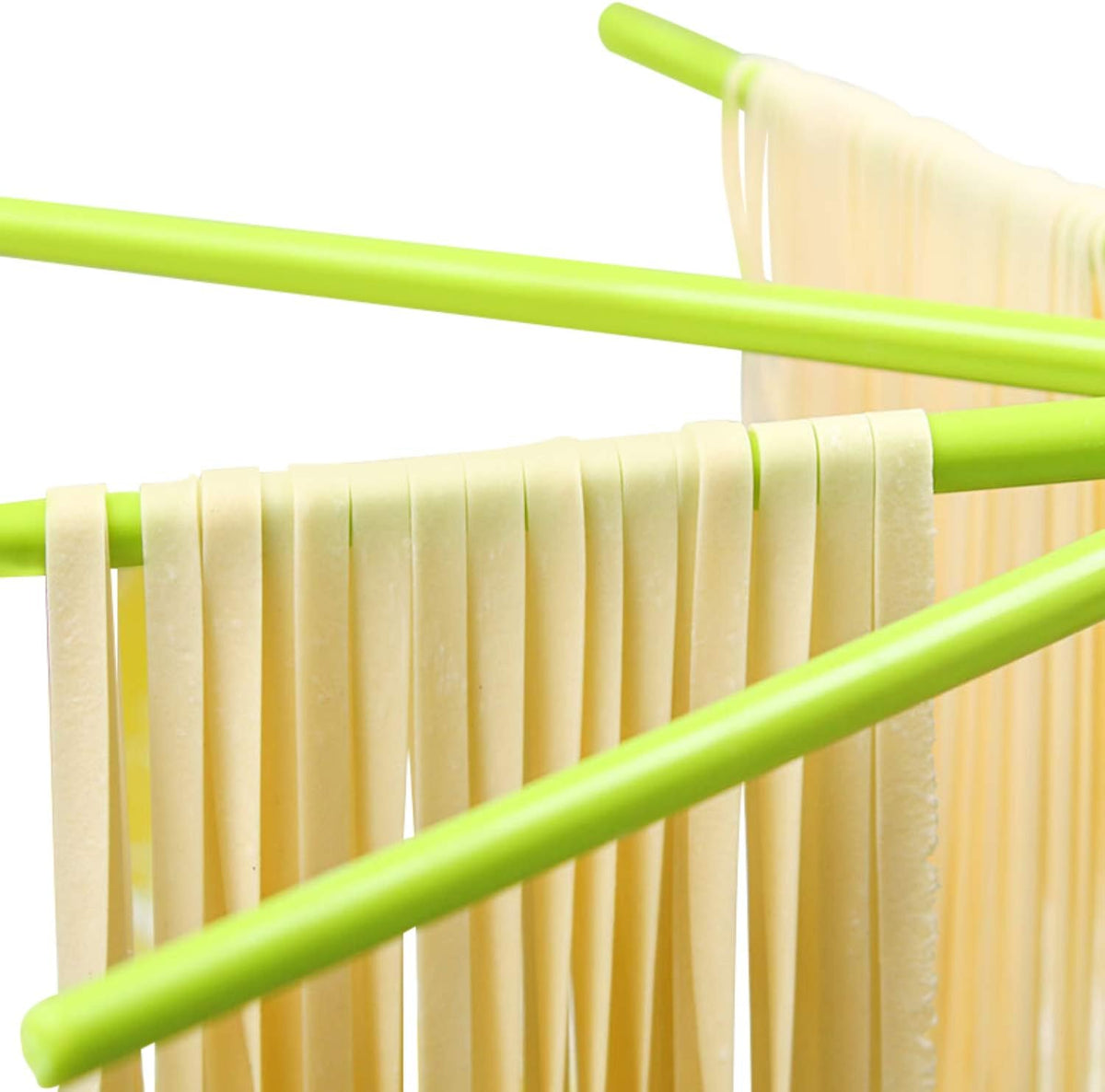 GOZIHA Pasta Drying Rack Noodle Stand with 10 Bar Handles Collapsible | Household Noodle Dryer Rack Hanging for Home Use | Spaghetti Drying Rack Noodle Stand | Easy Storage and Quick Set-Up (Green)