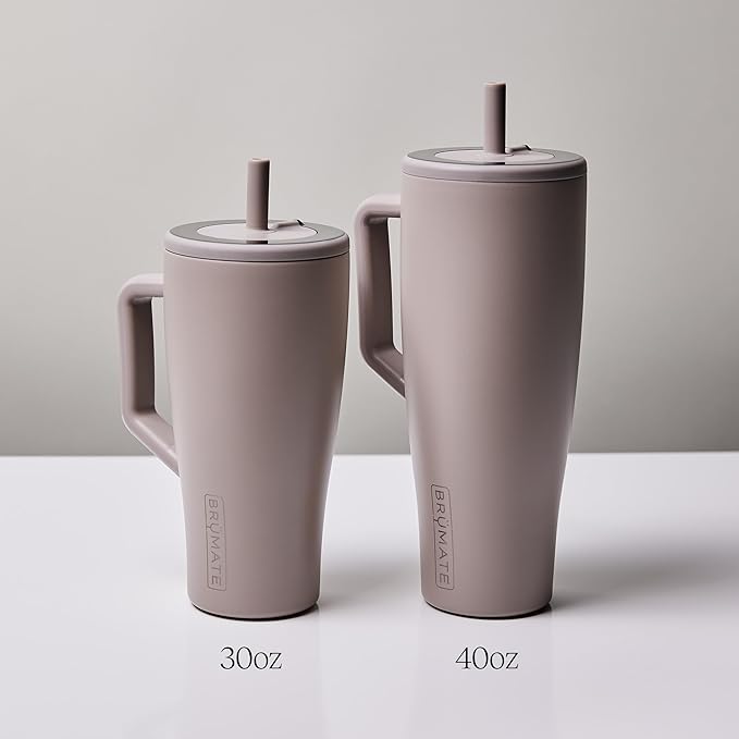 BrüMate Era 30 oz Tumbler with Handle and Straw | 100% Leakproof Insulated Water Bottle Tumbler with Lid and Flexible SoftSip Straw | Made of Stainless Steel | Cup Holder Friendly | 30oz (Mist)