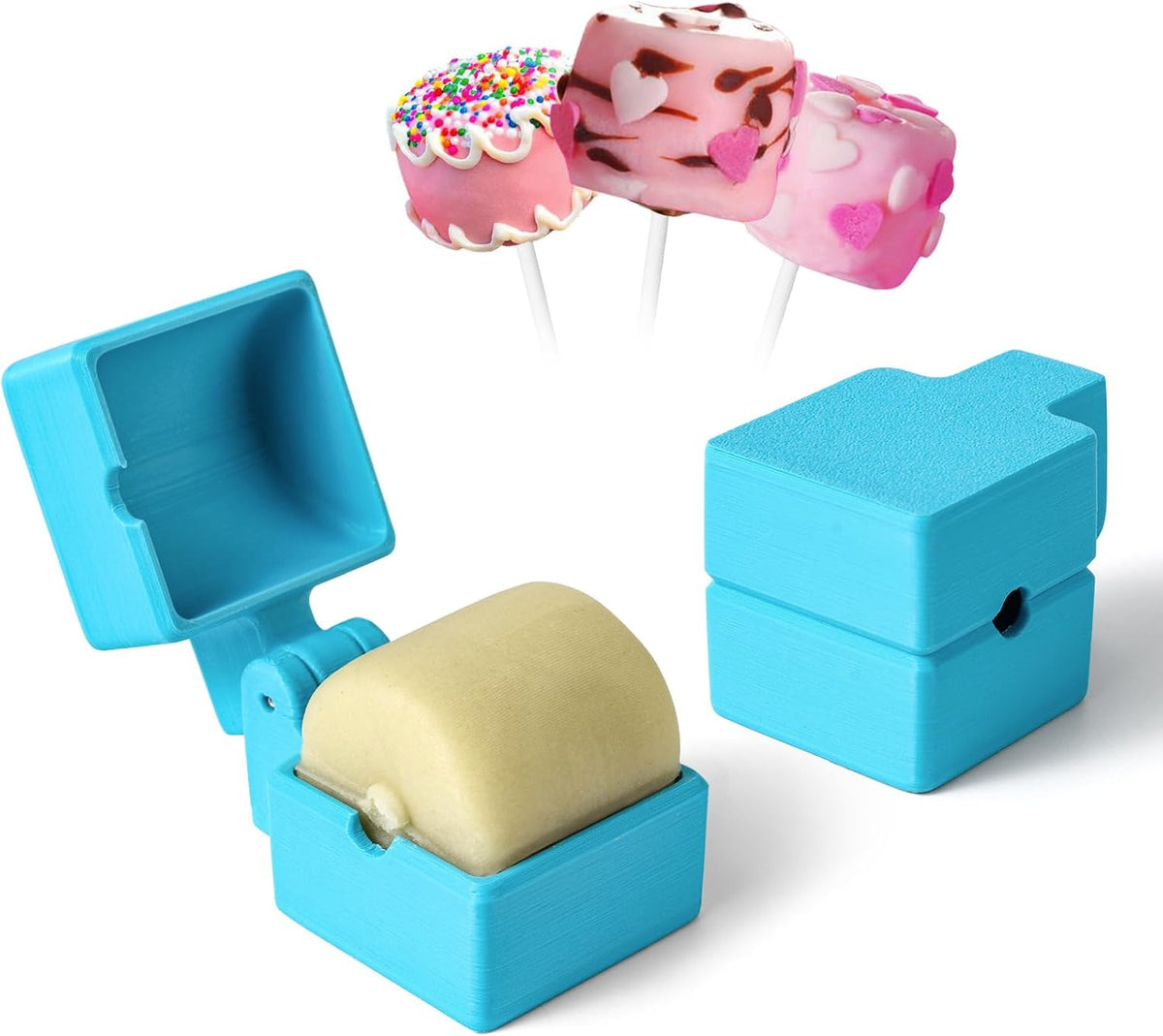 2 PCS Cylinder Cake Pop Mold Shapes Press Set, 3D Printed Cake Pop Cutter and Pusher, Baking Tools Accessories for Home Baking, Birthday Parties, Wedding Desserts