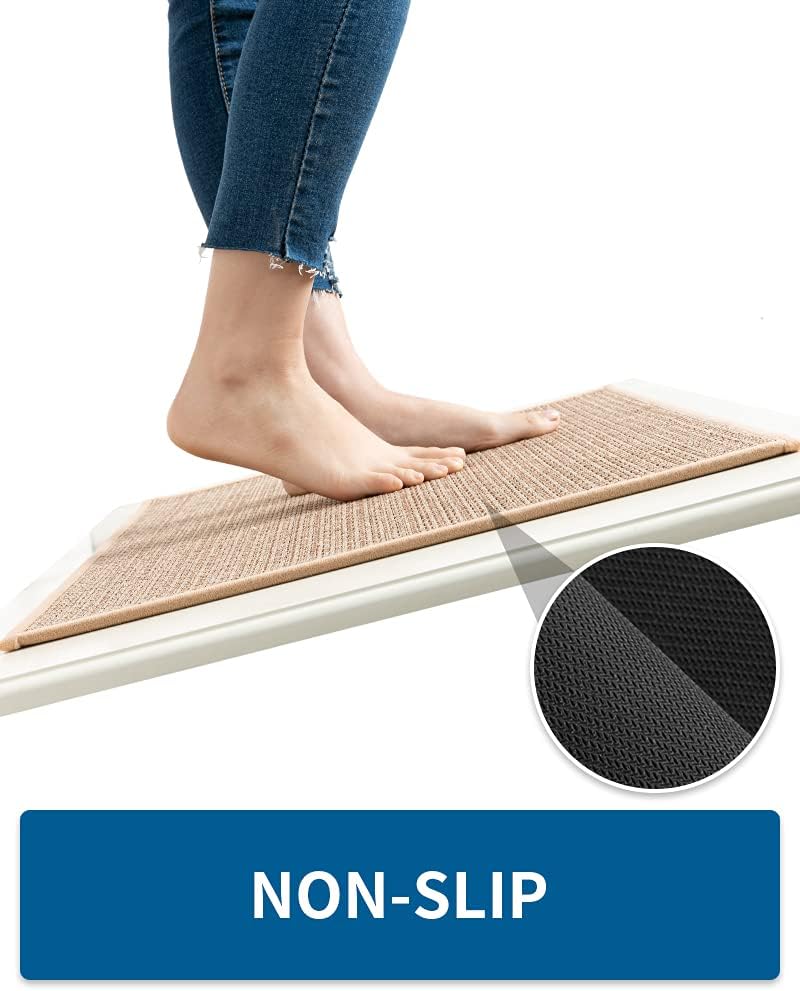 MontVoo Kitchen Rugs and Mats Non Skid Washable, Absorbent Runner Rugs for Kitchen, Front of Sink, Kitchen Mats for Floor (Beige, 20"x47")