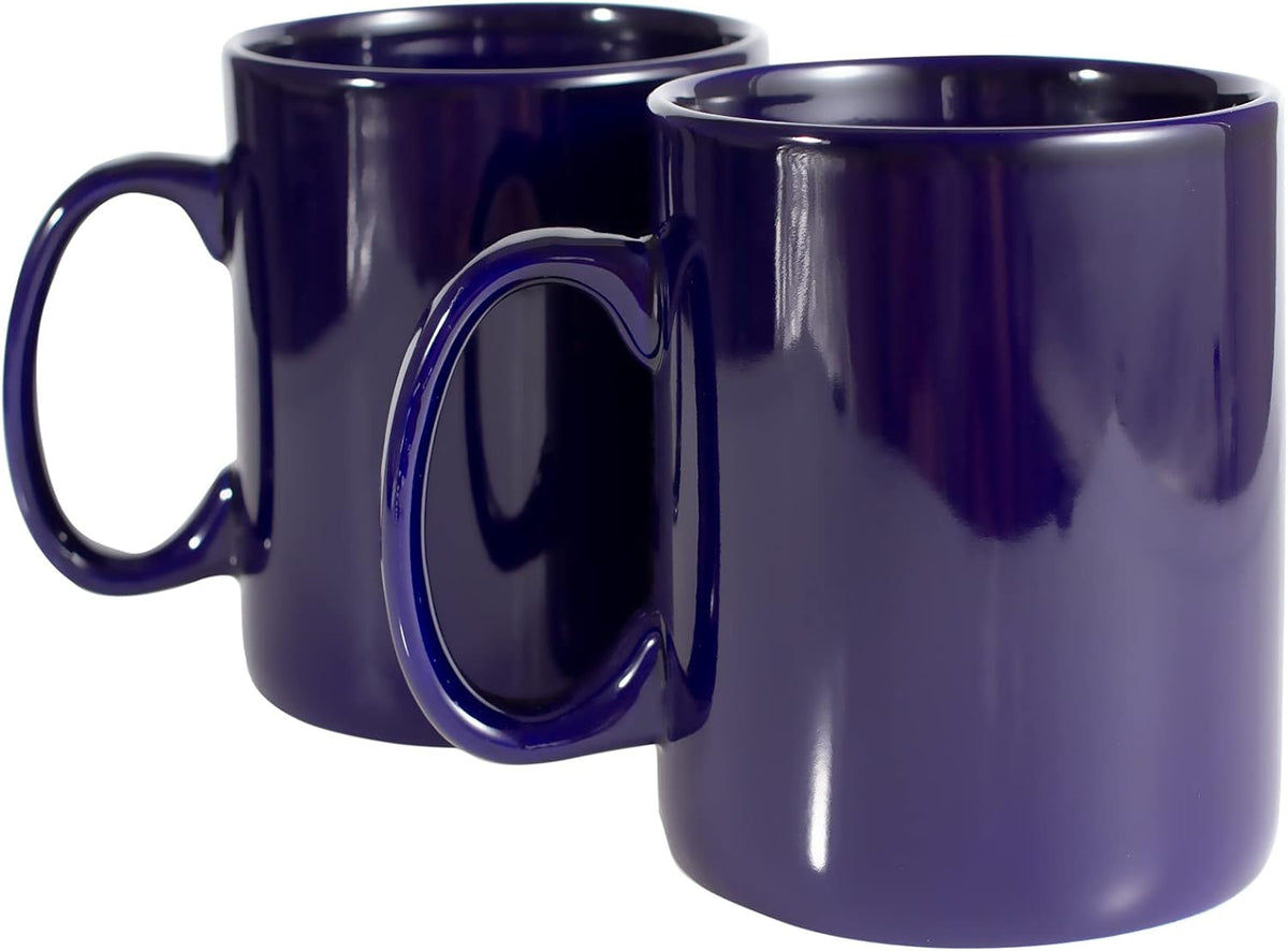 30oz Super Large Ceramic Coffee Mugs Large Handles Set of 2 (Cobalto)