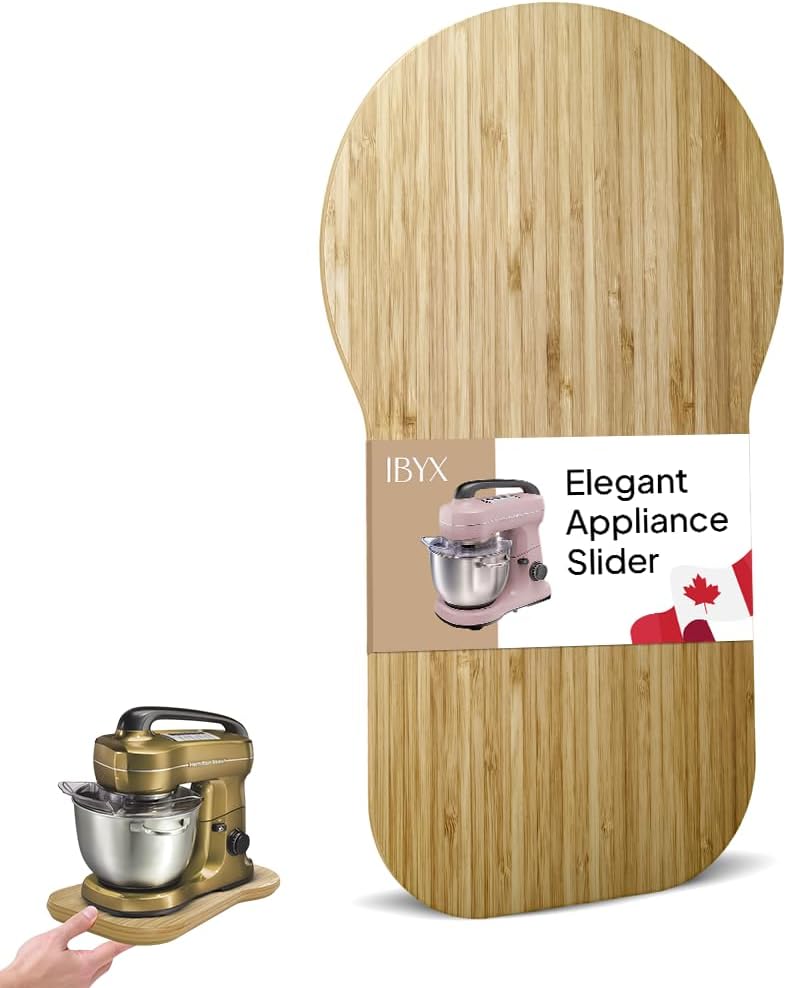 Ibyx Elegant Sliding Tray - Compatible with 4 Qt Hamilton Beach Stand Mixers and Other Heavy Appliances (Natural)