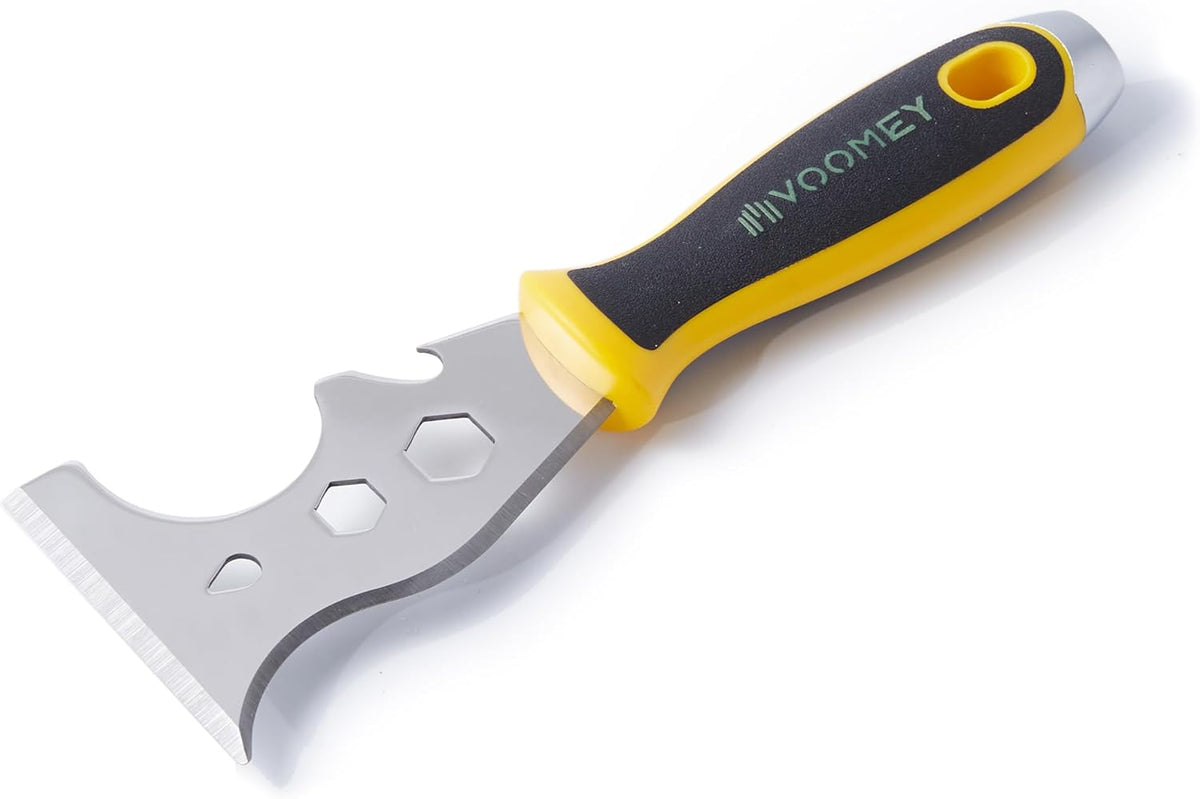 Voomey 12-In-1 Paint Scraper Tool, Multifunctional Putty Knife, Spackle Knife, Carbide Metal Scraper Used for Cleaning Paint Rollers, Removing Wall Cracks