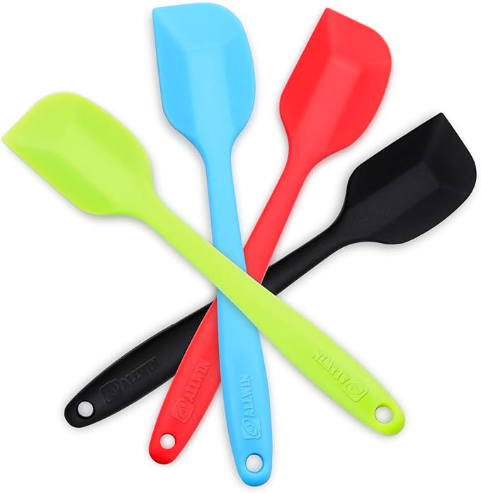 4-Piece Silicone Spatula, Heat-Resistant Non-stick Rubber Spatulas with Stainless Steel Core