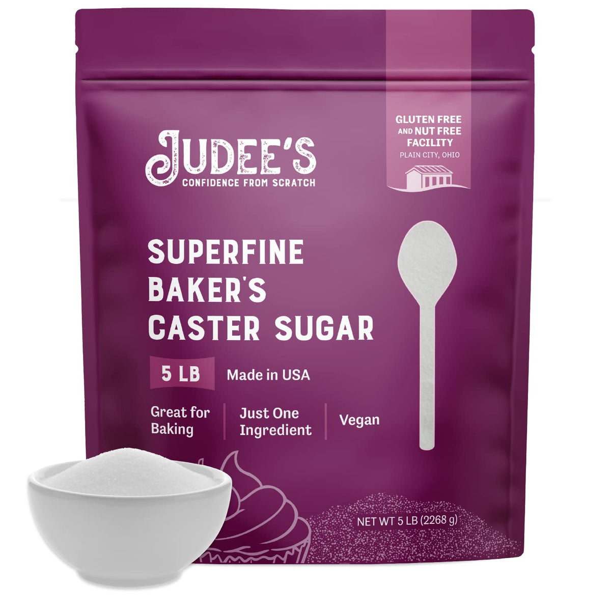 Judee's Gluten Free 8 Pack Superfine Caster Sugar - 5 lbs (40 lbs Total) - Delicious and 100% Gluten-Free - Bakers Sugar for Homemade Treats, Baked Goods, and Toppings - Airy and Smooth