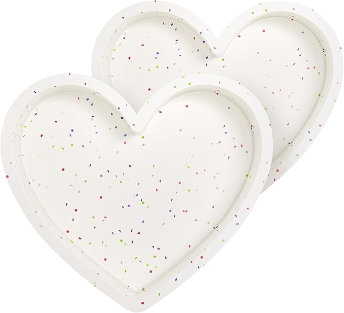 8 Inch Silicone Heart Shaped Cake Pans Small Heart Cake Pan Set Nonstick Silicone Heart Molds for Baking (2 Pcs, Cream)