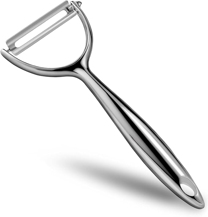 LIIGEMI Effortless Y Peeler with Sharp Stainless Steel Blades for Apples, Cucumbers - Ergonomic Handle for Easy Potato Eye removal, Perfect for Cooking Enthusiasts and Kitchen Novices（silvery）