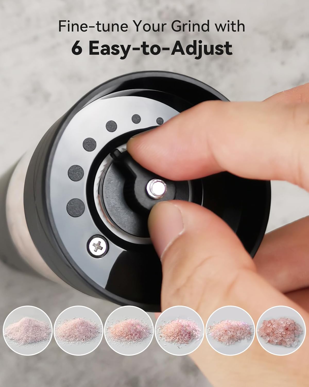 Electric Salt or Pepper Grinder with Adjustable Coarseness, Rechargeable Automatic Salt or Pepper Grinder with One Hand Operated and LED Light, Salt Grinder & Pepper Mill for Family BBQ